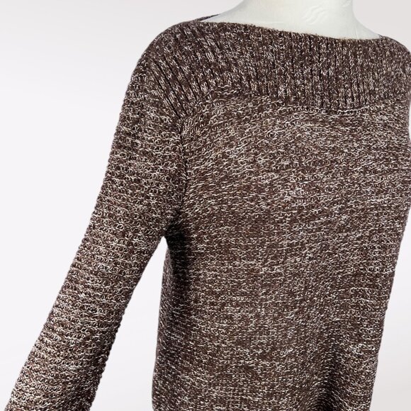 Croft & Barrow Marled Knit Sweater Brown White Pullover Medium - Picture 7 of 9